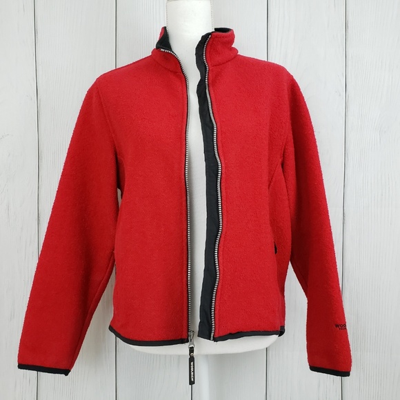 Woolrich Large Red Nordic Wool Zippered Jacket - Picture 4 of 8